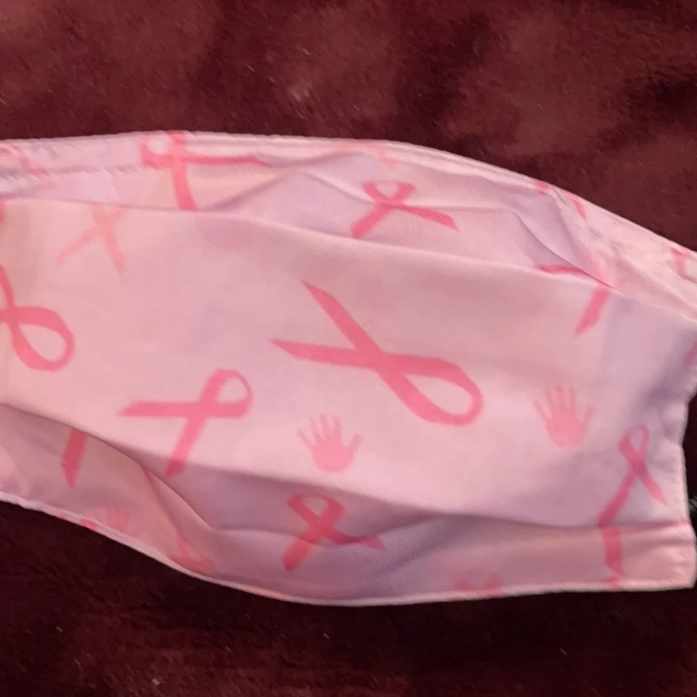 6/$20 New pink Breast Cancer ribbon face mask